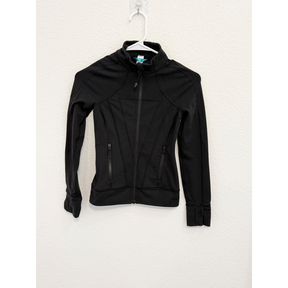 Ivivva by Lululemon Kids Black Perfect Your Practice Full Zip Jacket Size 8